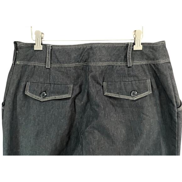 Robert Louis Y2K Jeans Womens 12 Black Chambray Wide Leg Utilitarian Retro Pants - Picture 5 of 15